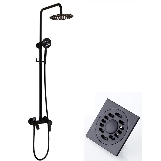  Conjunto de grifería - Ducha lluvia / Alcachofa incluida Negro Sistema ducha 2 OrificiosBath Taps