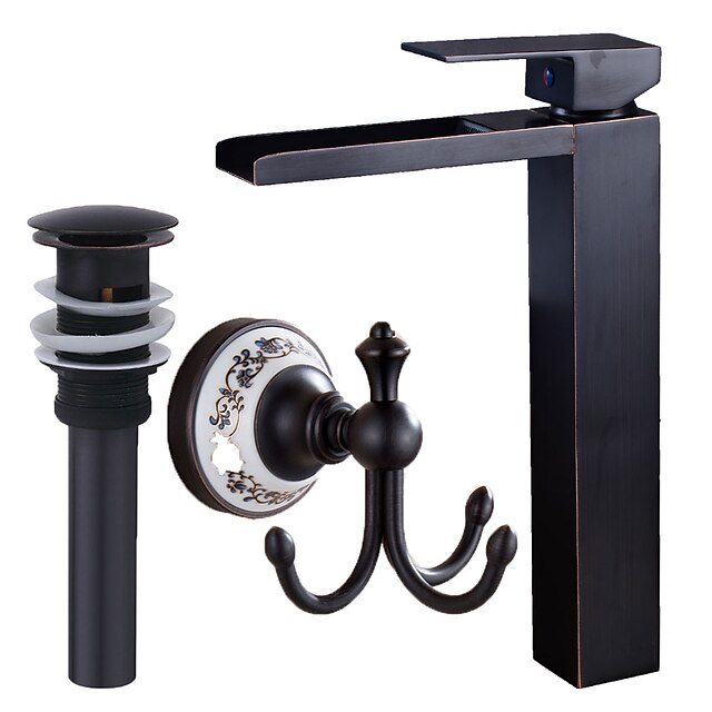  Faucet Set - Waterfall Oil-rubbed Bronze Centerset Single Handle One Hole