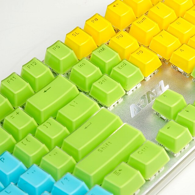  AJ Crystal Mechanical Keyboard Key Cap 104 All-Key Two-Color Transparent Color Key Hat Polychromatic Optional