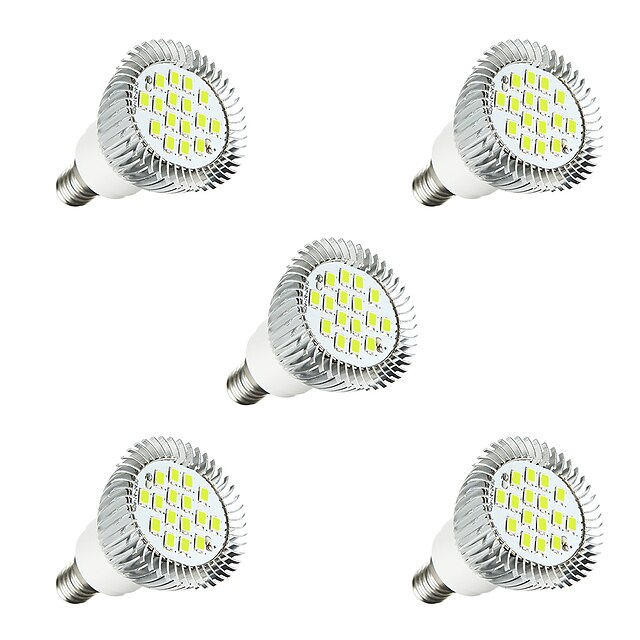  5pcs 3 W LED-spotlys 260-300 lm E14 E14 / E12 16 LED Perler SMD 5630 LED Lys Varm hvid Hvid 220-240 V