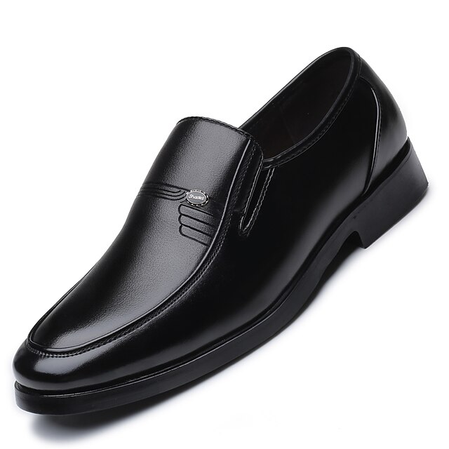  Men's Loafers & Slip-Ons Formal Shoes Plus Size Leather Loafers Party & Evening Microfiber Black Spring Fall