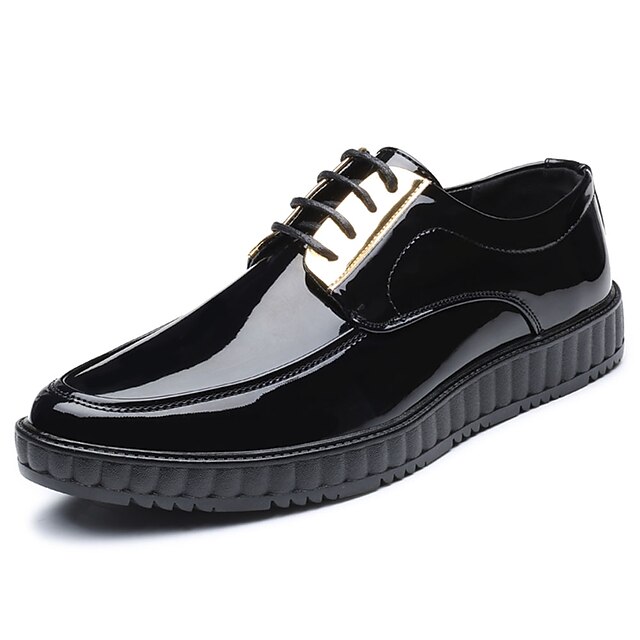  Homens Sapatos Confortáveis Couro Ecológico Primavera / Outono Oxfords Preto