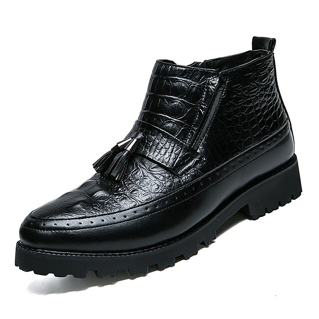  Homens Sapatos Confortáveis Couro / Couro Sintético Primavera / Outono Botas Preto