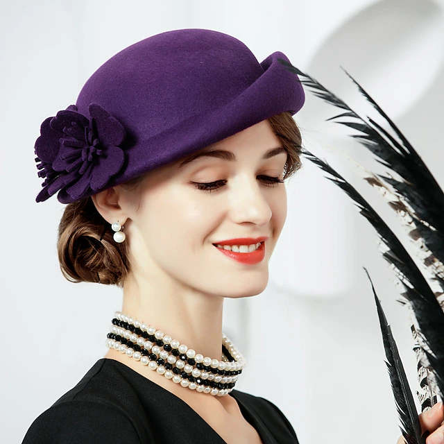 Vintage Style Elegant Wool Hats / Headwear / Headpiece with Floral 1 ...