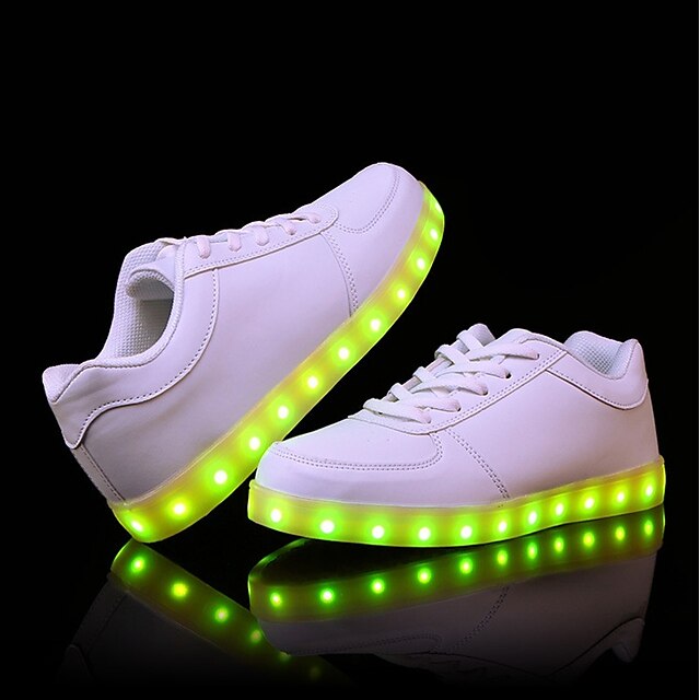  Men's Comfort Shoes PU(Polyurethane) Fall / Winter Sneakers White / Black / Outdoor / Light Up Shoes / Light Soles