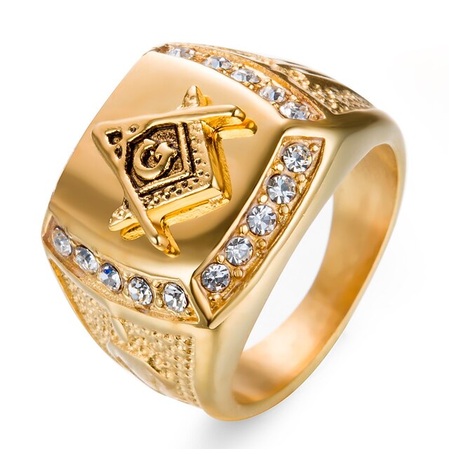  Men's Band Ring European Ring Jewelry Gold For Daily School 7 / 8 / 9 / 10 / 11