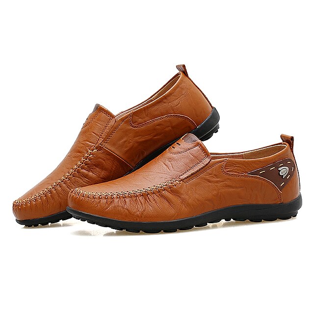  Men's PU Spring / Fall Comfort Loafers & Slip-Ons Black / Light Brown / Dark Brown / Outdoor