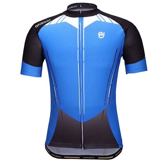  Men's Short Sleeve Cycling Jersey Polyester Blue Bike Jersey Mountain Bike MTB Road Bike Cycling Quick Dry Sports Clothing Apparel / Stretchy