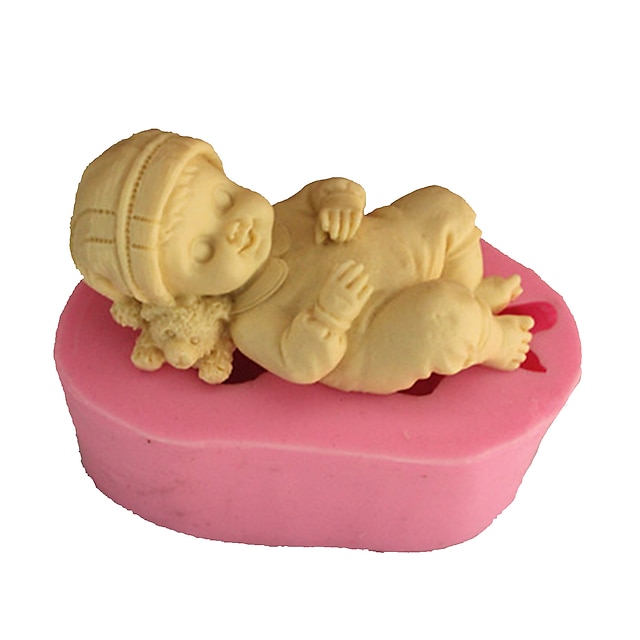  3d alvó baba szappan penész fondant penész torta dekoráció penész