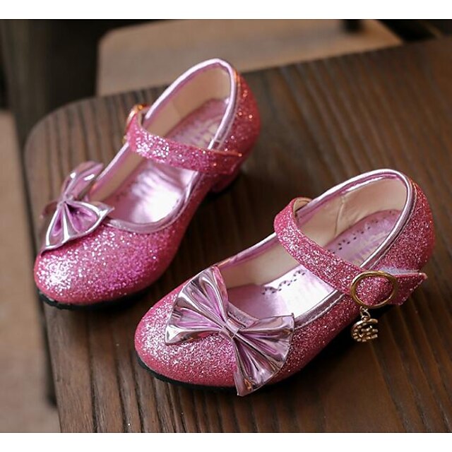  女の子 靴 スパンコール 春夏 フラワーガールシューズ ヒール のために ゴールド / シルバー / ピンク