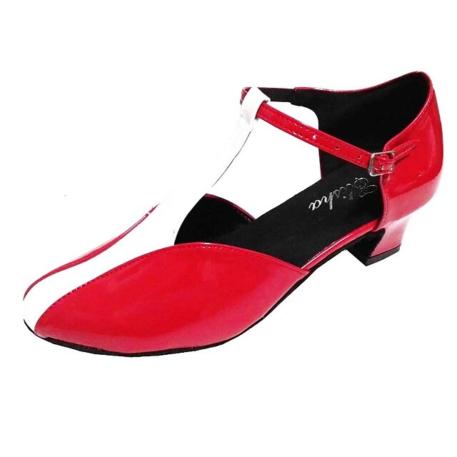  Damen Tanzschuhe Swing Schuhe Sandalen Maßgefertigter Absatz Schwarz / Rot / Rot / Weiß / Schwarz-Weiß / Innen