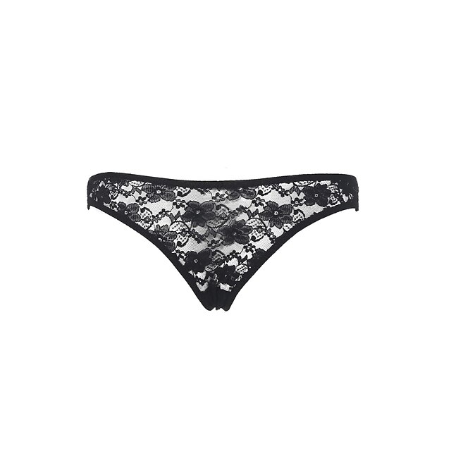  Damen Übergröße Höschen mit Schnürung Jacquard Weiß Schwarz Purpur Große Größe Einheitsgröße / Nylon / Spitze / G-Strings & Tangas / Besonders sexy Höschen / Erotisch