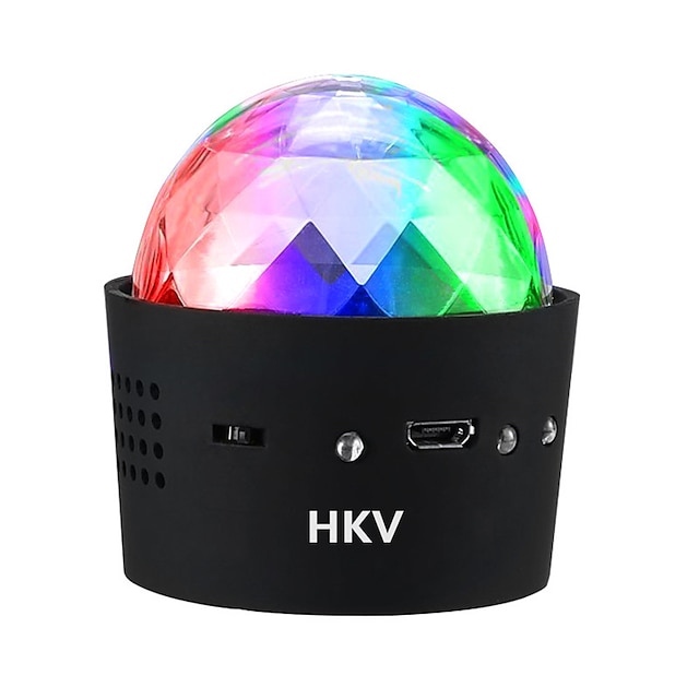 Hkv® usb controle de som de cristal bola mágica lâmpada de discoteca portátil mini dj party bar stage led luz colorida voz ativação humor lâmpadas