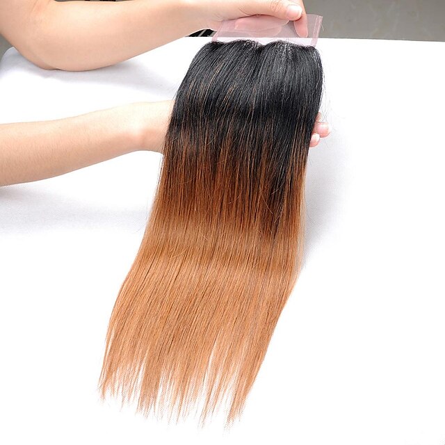  Brazilian Hair Straight Remy Human Hair Ombre Hair Weaves / Hair Bulk Ombre Human Hair Weaves Human Hair Extensions / Short / 10A