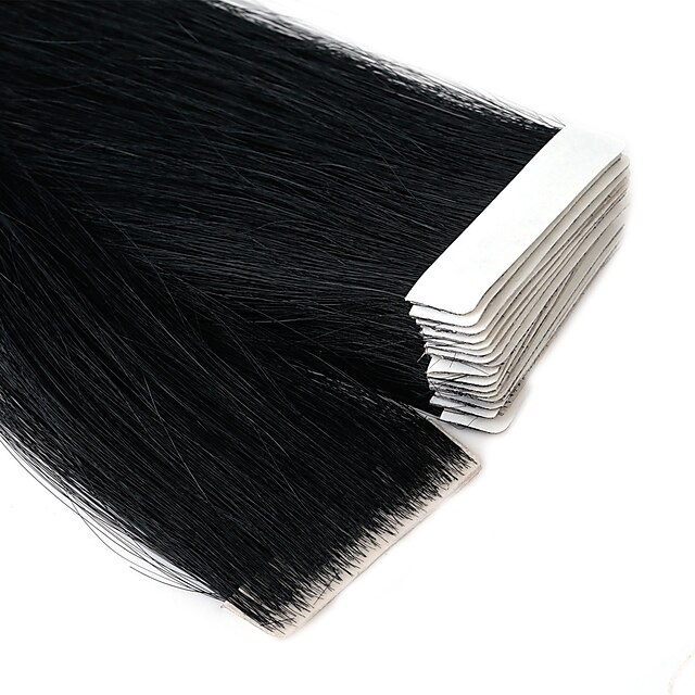  Neitsi Tape In Human Hair Extensions Classic Human Hair Human Hair Extensions Sidespray Women's Jet Black