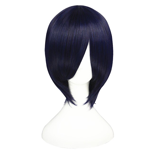  Synthetic Wig kinky Straight Synthetic Hair Blue Wig Women's Short Capless