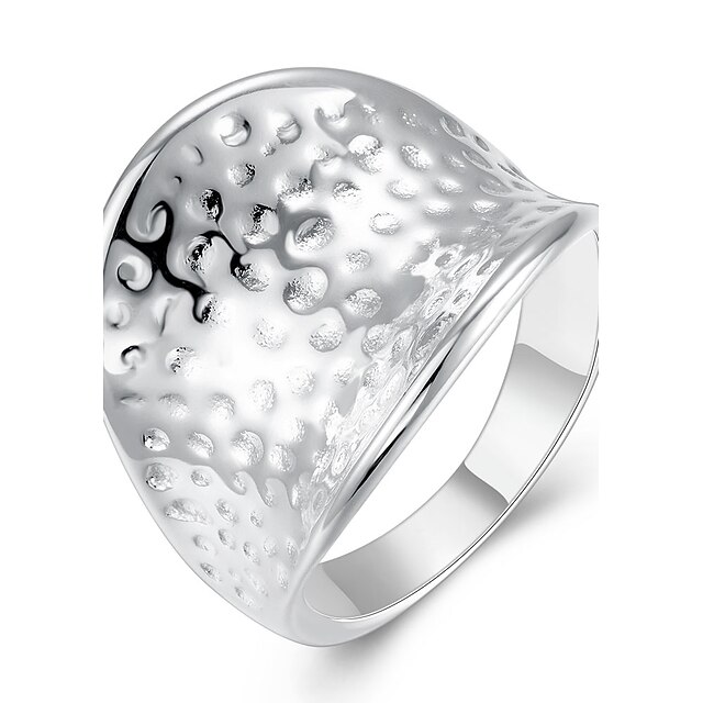  Femme Bague / Anneaux Argent Cuivre Plaqué argent Forme Géométrique dames simple Rock Quotidien Rendez-vous Bijoux