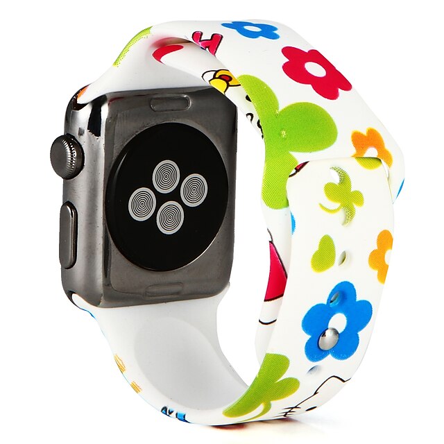  Pulseiras de Relógio para Apple Watch Series 5/4/3/2/1 Apple Pulseira Esportiva Silicone Tira de Pulso