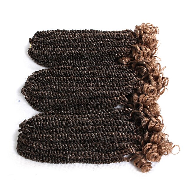  Tranças de cabelo em crochê Jumbo Trança Box Braids Âmbar Cabelo Sintético Curto Cabelo para Trançar 20 raízes / pacote 3 Peças / Médio