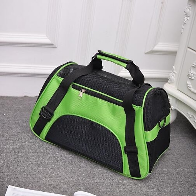  Katt Hund Carry Bag resväska ryggsäck Bärbar Andningsfunktion Vikbar Enfärgad Nylon Purpur Blå Grön