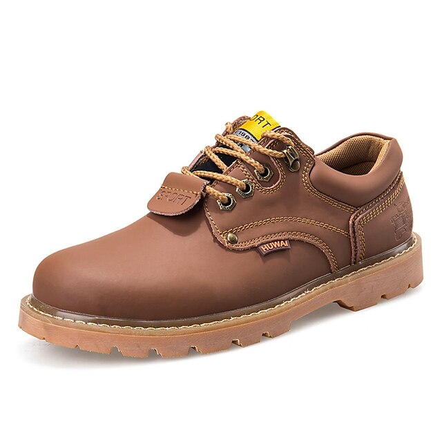  Homens Sapatos Confortáveis Primavera / Outono Casual Oxfords Couro Ecológico Castanho Claro / Castanho Escuro / Preto