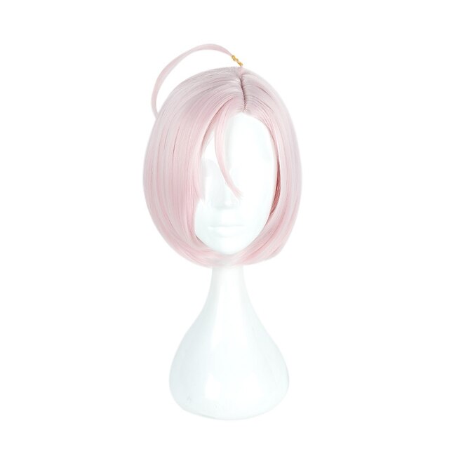  Cosplay Costume Wig Synthetic Wig Cosplay Wig Straight Bob With Bangs Wig Pink Short Pink Synthetic Hair Women's Natural Hairline Middle Part Pink