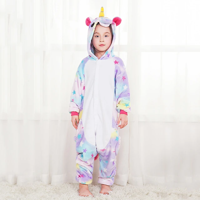 Kid's Print Embroidered Fashion Onesie Costume Carnival Costume Unicorn Flying Horse Onesie Pajamas Kigurumi Pajamas Funny Costume For Boys and Girls Christmas Carnival Children's Day Cartoon 11