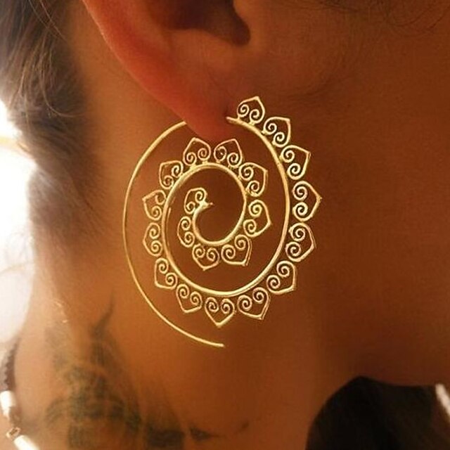 Hoop Earrings For Women's Party Wedding Alloy filigree Wave 6