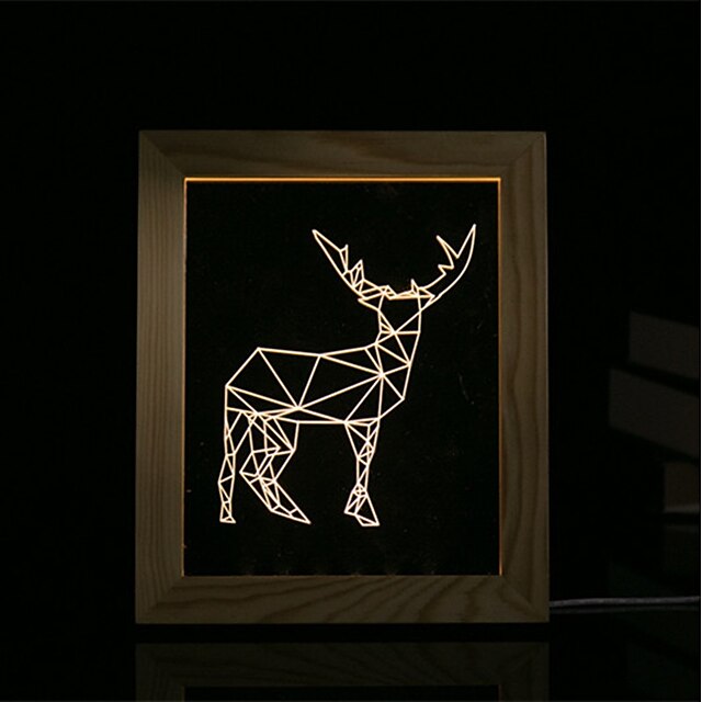 1 Set Of 3D Mood Night Light LED Lights USB Bedroom Photo Frame Lamp Gifts Sheep