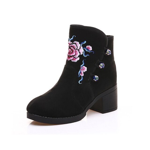  Women's Boots Outdoor Dress Rivet Pointed Toe Comfort Novelty Riding Boots Suede Black