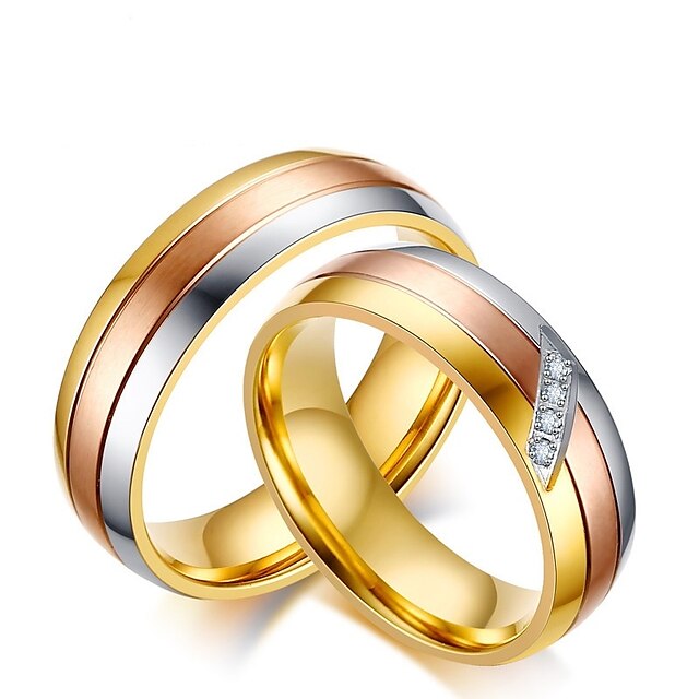  Men's Women's Engagement Ring Rings Set Cubic Zirconia Assorted Color Cubic Zirconia Titanium Steel Classic Wedding Party / Evening Jewelry Princess
