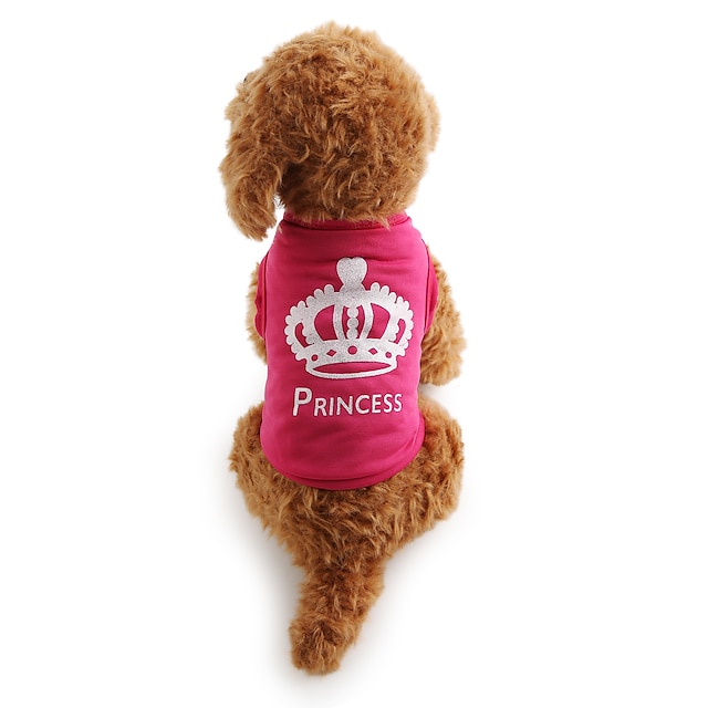  Gato Perro Camiseta Ropa para cachorros Tiaras y Coronas Casual / Diario Ropa para Perro Ropa para cachorros Trajes De Perro Rosa Disfraz para perro niña y niño Terileno XS S M L