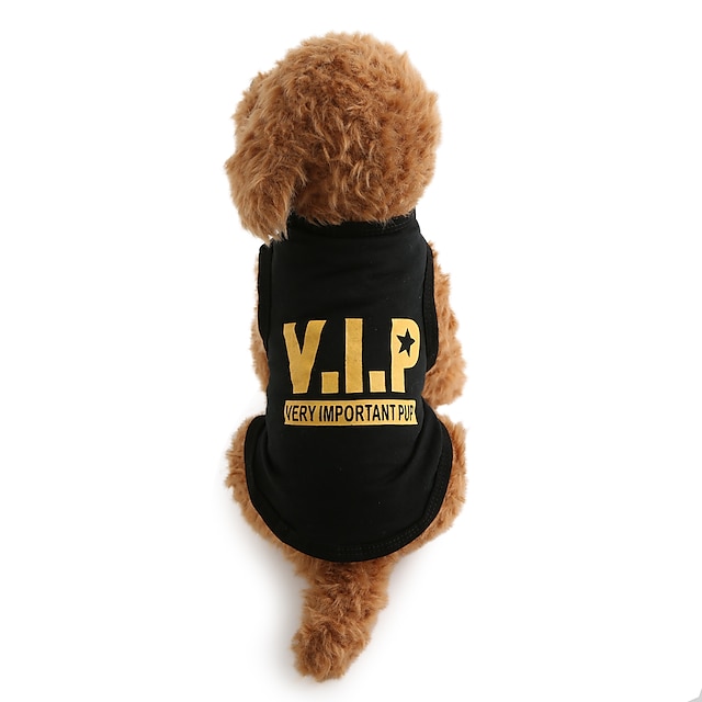  Psy T-shirt Litery i cyfry Zima Ubrania dla psów Oddychający Czarny Kostium Bawełna XS M L