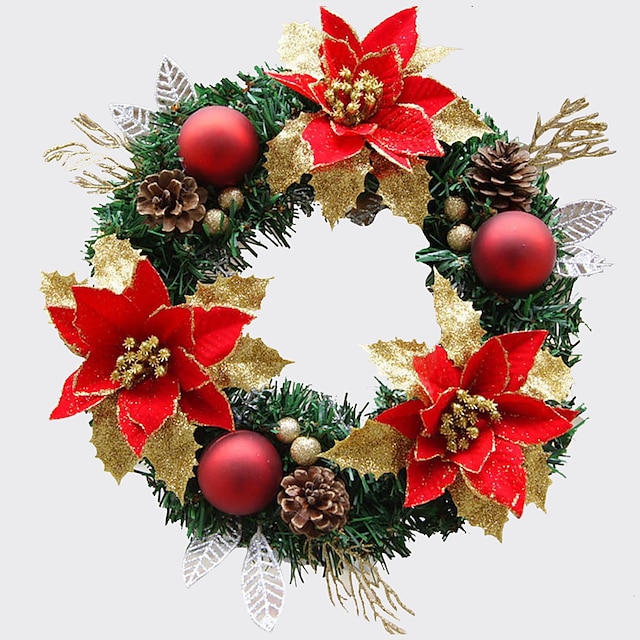  guirnalda de la navidad agujas de pino 1 colores decoración de la Navidad para el hogar de 30 cm de diámetro partido navidades Fuentes de