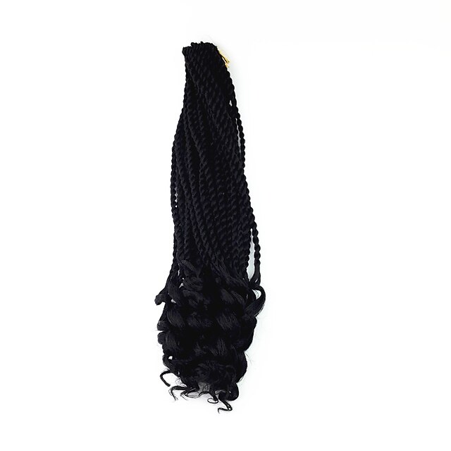  Locken Senegalese Twist Twist Braids Synthetische Haare Zöpfe Mittlerer Länge Geflochtenes Haar 30 Wurzeln / Packung 1pack