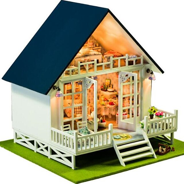  Babaház Light Up Játékok Modeli i makete DIY Tökéletes Kézzel készített Ház villa Fa Romantikus Darabok Uniszex Lány Játékok Ajándék