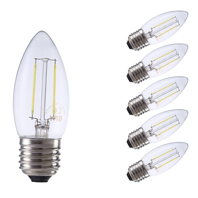  GMY® 6pcs 2 W LED-glødepærer 250/200 lm E27 C35 2 LED perler COB LED Lys Dekorativ Varm hvit Kjølig hvit 220-240 V / RoHs
