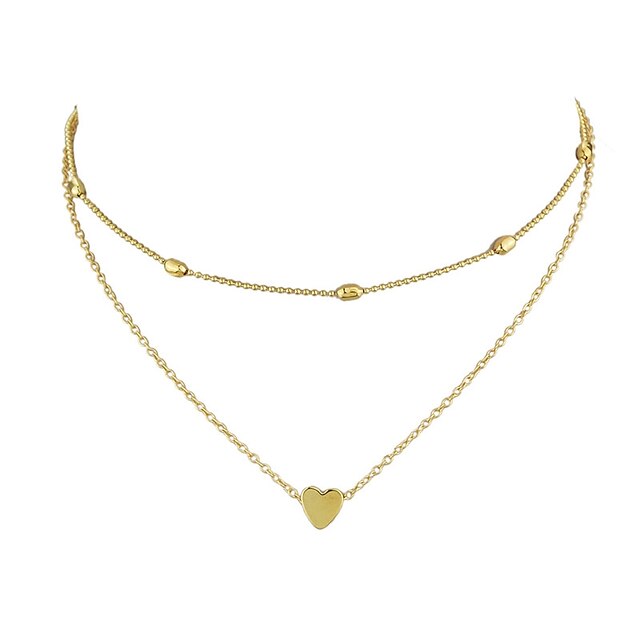  Women's Layered Necklace Floating Ladies Simple Basic Alloy Gold Silver Necklace Jewelry Two-piece Suit For Date Street