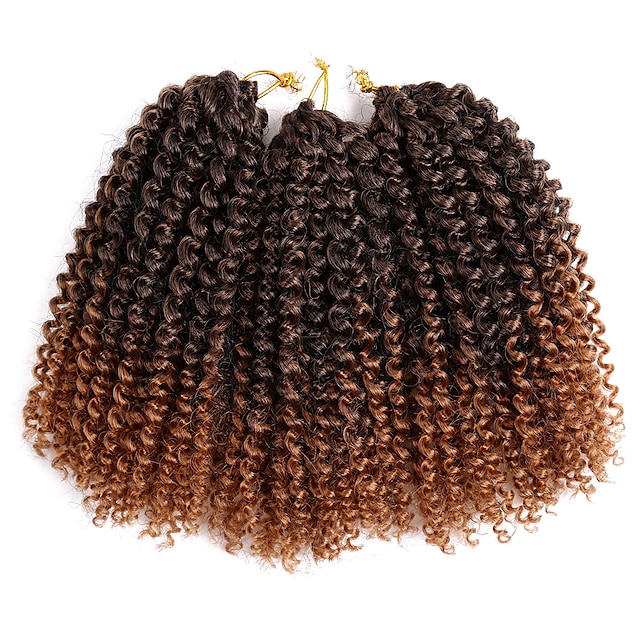  Crochet Tresses De Cheveux Marley Bob Tresses de boîte Blond Auburn Cheveux Synthétiques 8 pouce Court Rajouts de Tresses / Soirée / Fête