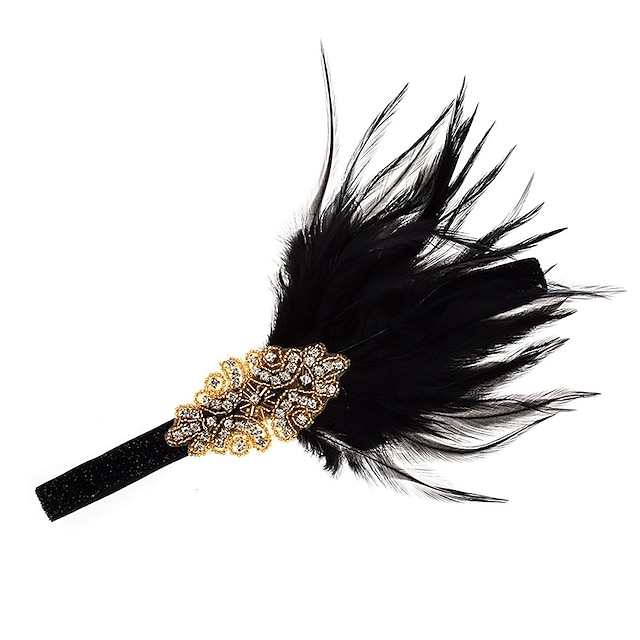  The Great Gatsby Flapper Headband / Headwear Roaring 20s / 1920s Women's Golden / White Nonwoven Fabric / Feather Party Prom Cosplay Accessories Masquerade Costumes