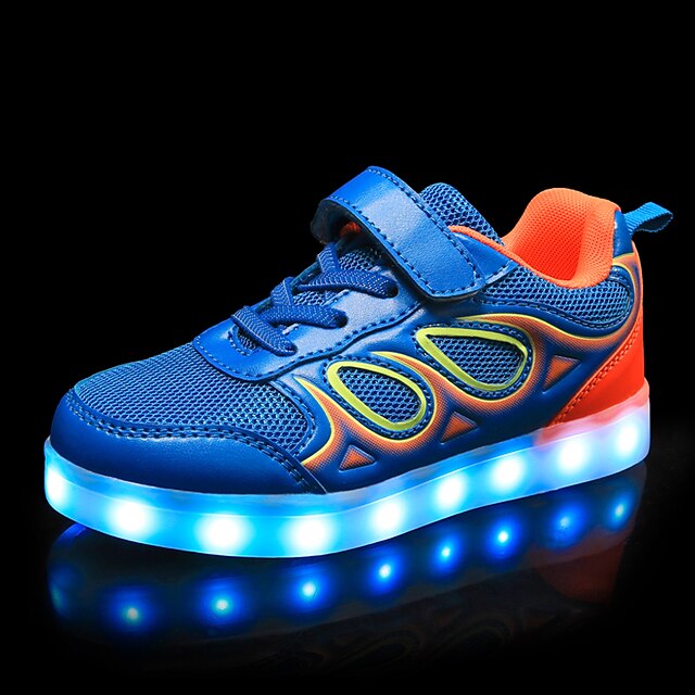  Boys' Synthetic / Tulle Sneakers Comfort / Light Up Shoes Animal Print / Hook & Loop / LED Black / Blue / Pink Spring / Summer / TPR (Thermoplastic Rubber)