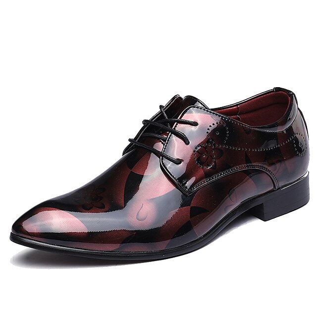  Homens Oxfords Sapatos formais Oxfords impressos Botas da Moda Casamento Festas & Noite Escritório e Carreira Caminhada Microfibra Preto Vermelho Azul Outono Primavera / Combinação / EU40