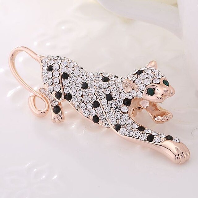  Damskie Broszki Zwierzę Pantera damska Klasyczny Imitacja diamentu Broszka Biżuteria Złoty Na Codzienny Formalny
