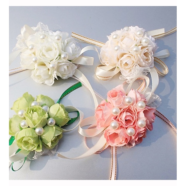  Wedding Flowers Wrist Corsages Wedding / Special Occasion Silk 0.39 inch