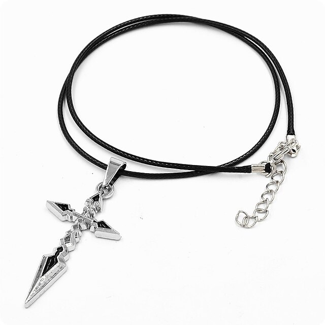  Men's Pendant Necklace Cross Rock Korean Leather Alloy Silver Necklace Jewelry For Daily