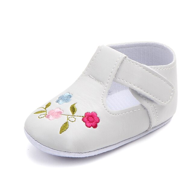  Girls' Flats Comfort / First Walkers / Crib Shoes Leatherette Infants(0-9m) Appliques / Magic Tape White / Black / Fuchsia Spring / Fall / Party & Evening