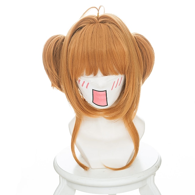  Cosplay Wigs Cardcaptor Sakura Sakura Kinomodo Anime Cosplay Wigs 14 inch Heat Resistant Fiber Women's Halloween Wigs