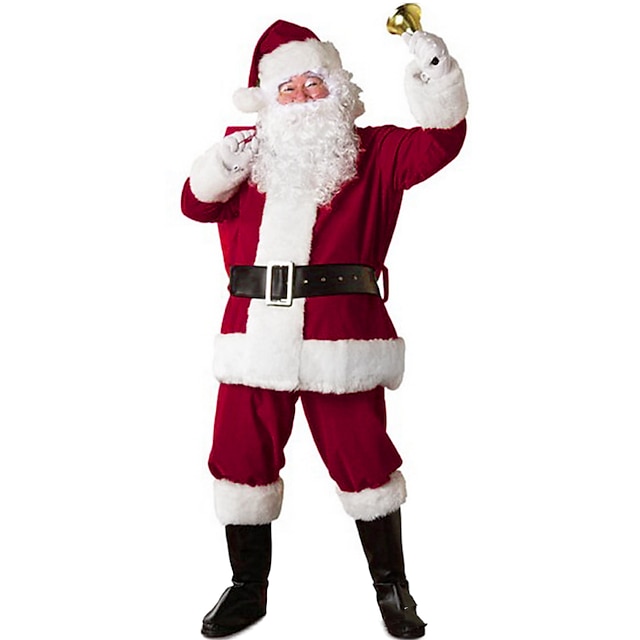  Tomtekostymer jultomten Julfest Tillbehör Santa kläder Herr Cosplay kostym Jul Jul Halloween Enkla Halloween kostymer