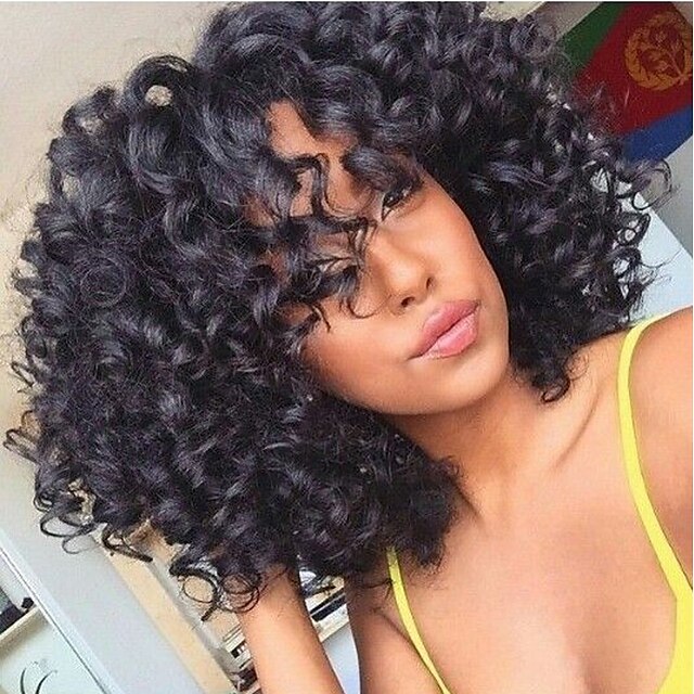  Human Hair Lace Front Wig Bob style Brazilian Hair Curly Natural Black Wig 130% Density with Baby Hair Natural Hairline Unprocessed Women's Short Human Hair Lace Wig EEWigs