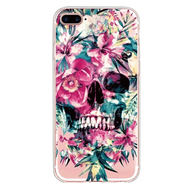  Case For Apple iPhone X / iPhone 8 Plus / iPhone 8 Pattern Back Cover Skull / Flower Soft TPU